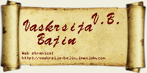 Vaskrsija Bajin vizit kartica